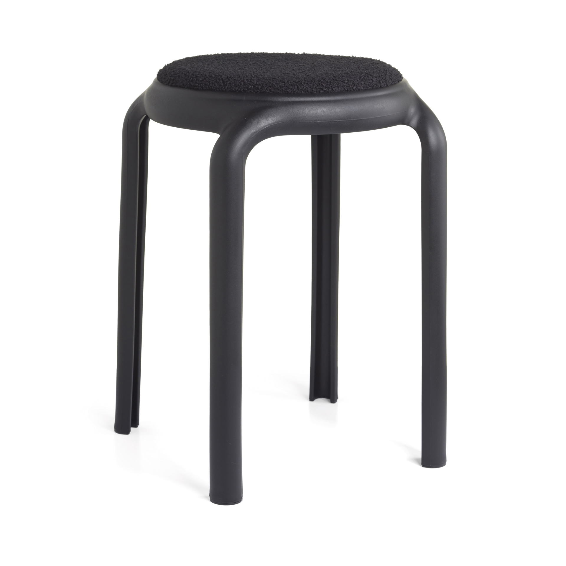 Stackable Stool With Bouclé Seat - Relax