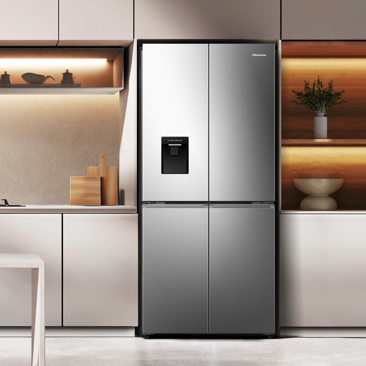 Hisense 4-DOOR TOTAL NO FROST 460LT E 79CM INOX freestanding refrigerator RQ5P470SMIE