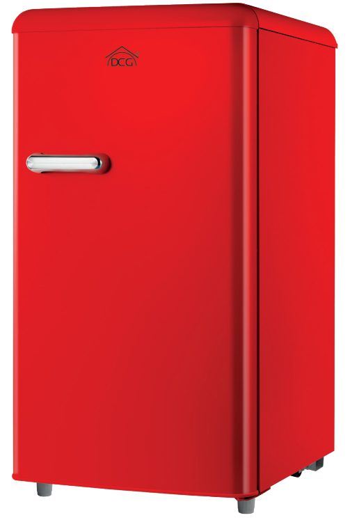 DCG RETRO LINE SINGLE DOOR FRIDGE 100LT AND RED MF100R