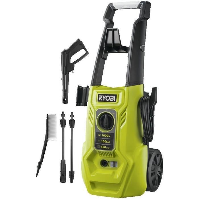 High pressure cleaner 1800 W 130 bar 420 L - flexible 5 m - 0.9 L tank - various lance - turbo lance - multi-surf brush