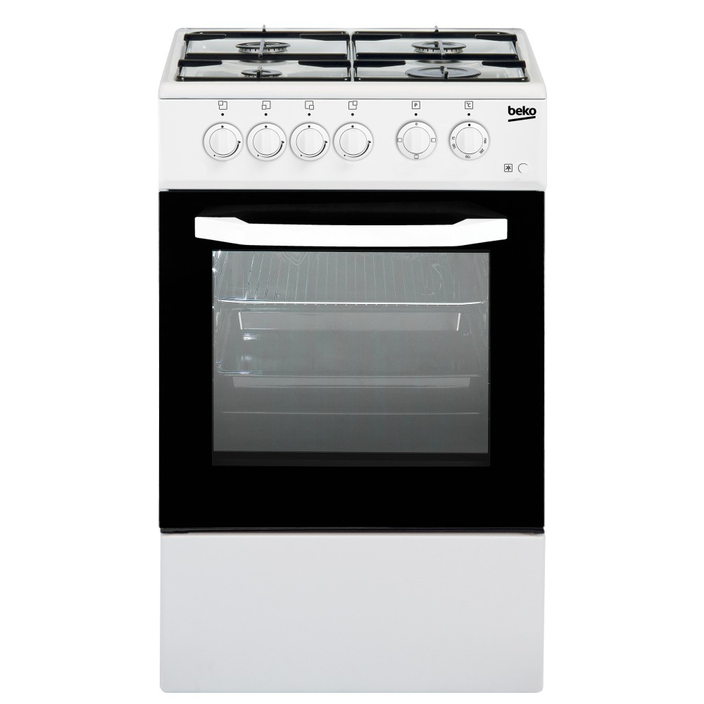 BEKO GAS COOKER 4 BURNER ELECTRIC OVEN 54LT 50x50 WHITE CSS42014FW