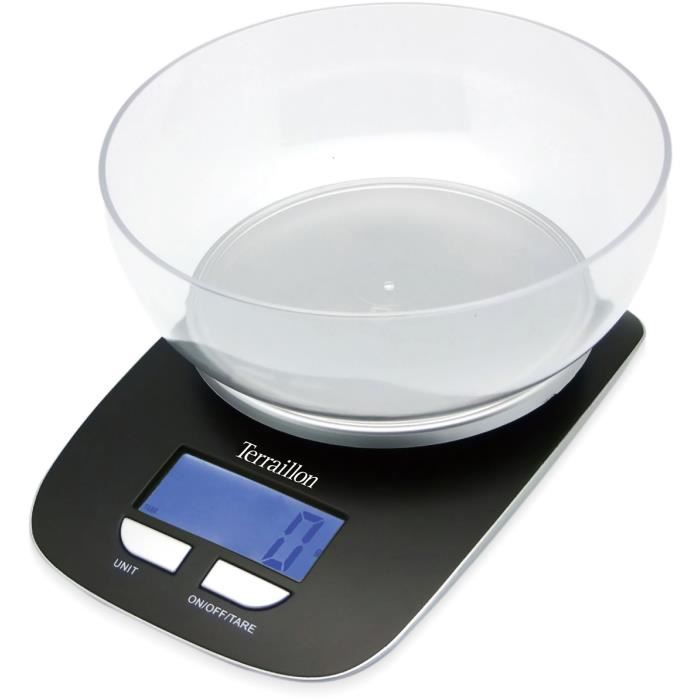 Electronic kitchen scale - TERRAILLON - Classic Bol - Capacity 5 kg - Backlit display - 1.5 L bowl