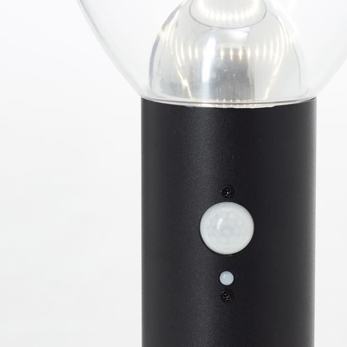 Outdoor pole - BRILLIANT - TULIP - LED and solar - Motion detector - Stainless steel and plastic - 4 W - Black