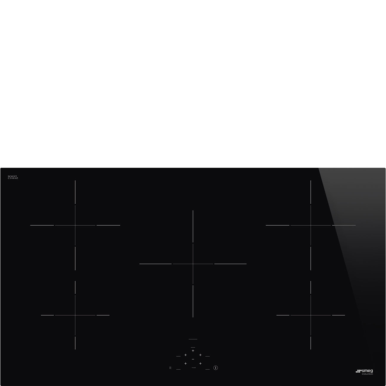 Smeg 90 CM 5 ZONE BLACK SI2951D induction cooktop