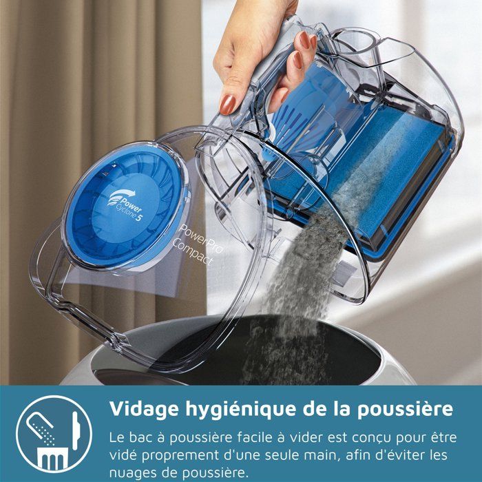 Bagless vacuum cleaner - PHILIPS FC9331/09 - 900 W - 1.5 L - Black and deep blue