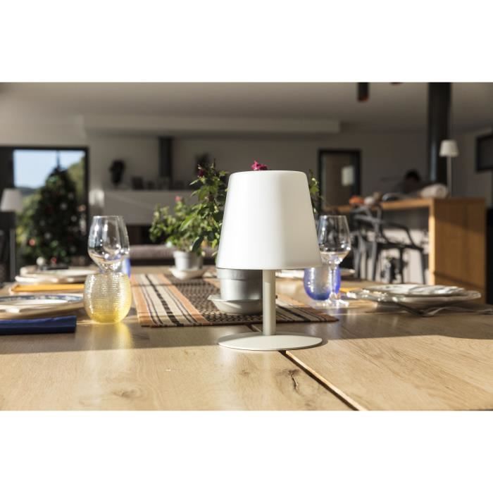 STANDY MINI CREAM Wireless table lamp with cream steel base - warm white/cool white LED base