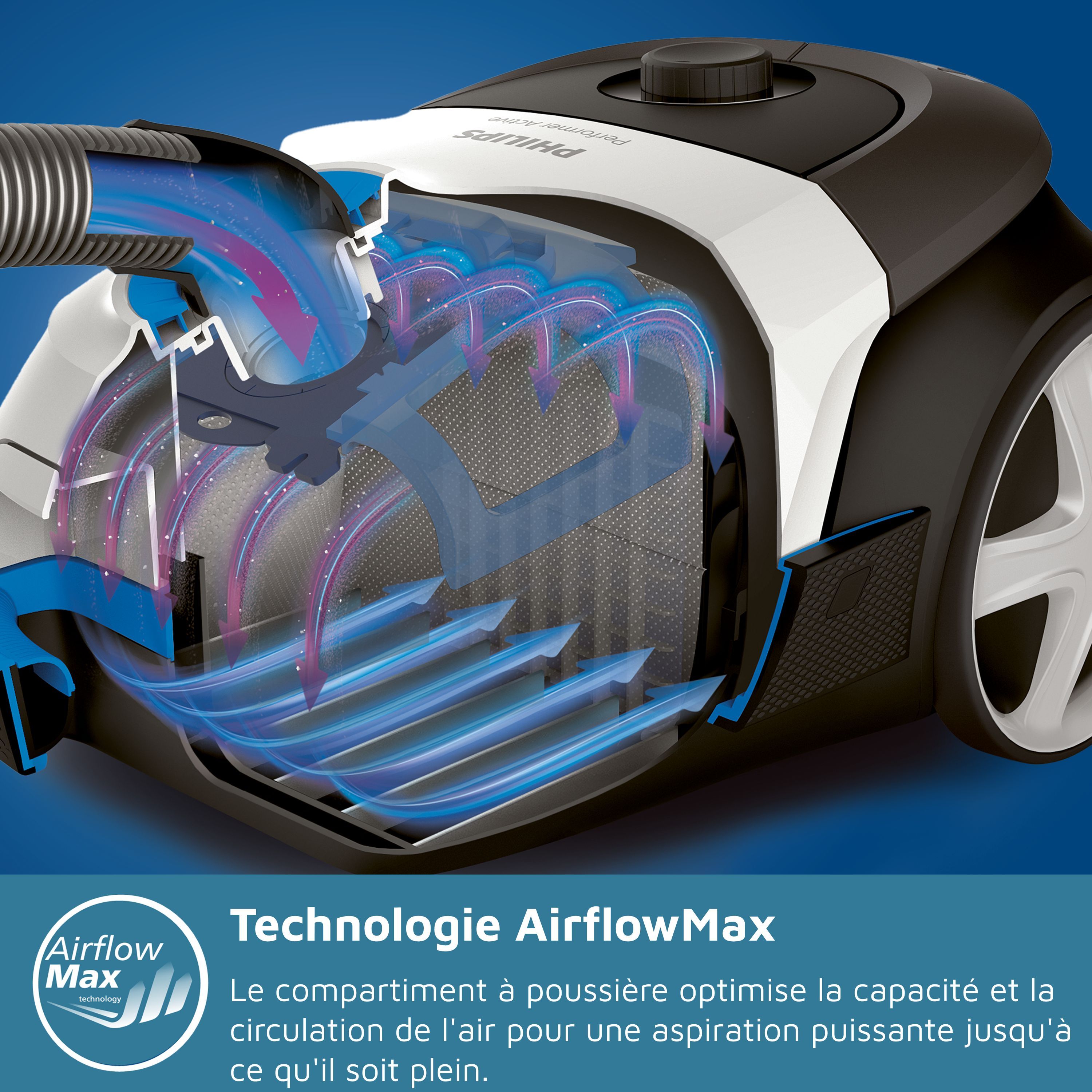 Handheld vacuum with bag - PHILIPS XD6122/12 - 900 W - 4 L - Polar white