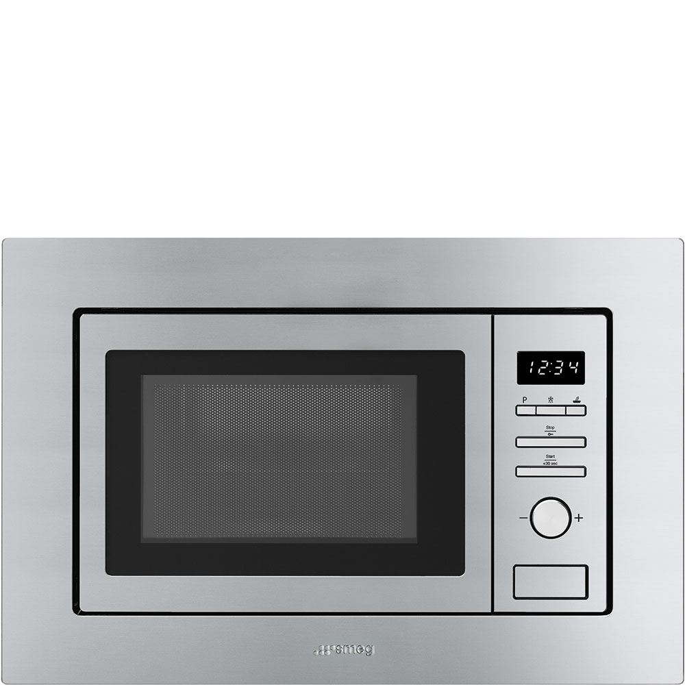 SMEG BUILT-IN MICROWAVE OVEN 19LT 1000W GRILL 60CM SATIN STAINLESS STEEL. FMI017X