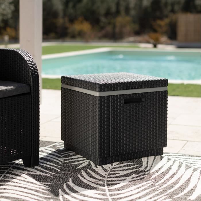 ALLIBERT woven resin coffee table - Grey