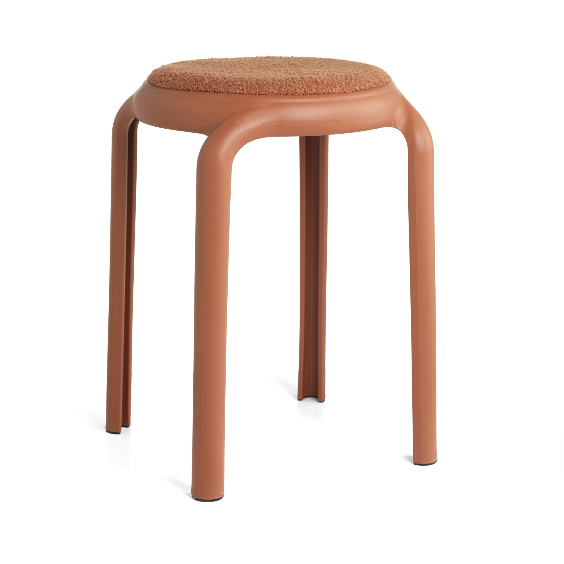 Stackable Stool With Bouclé Seat - Relax