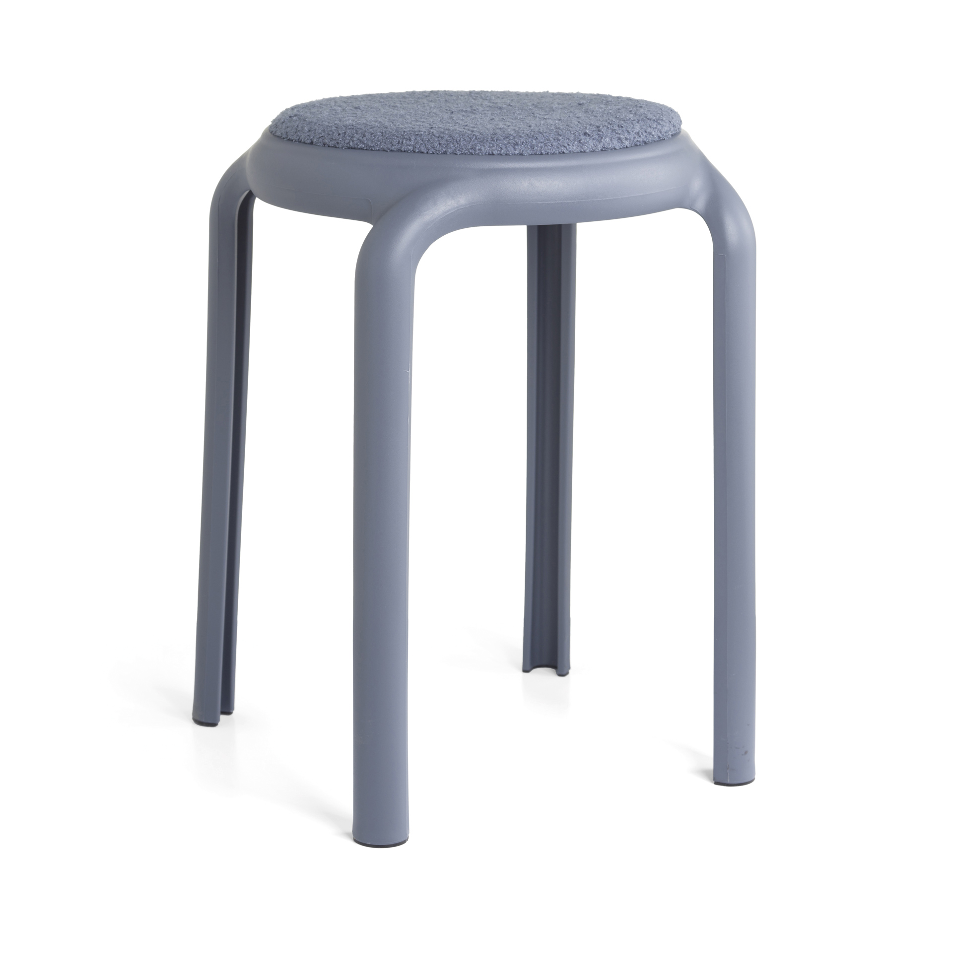 Stackable Stool With Bouclé Seat - Relax