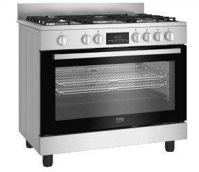 BEKO GAS COOKER 5-BURNER ELECTRIC OVEN 66LT 90x60 INOX BGM11226EX