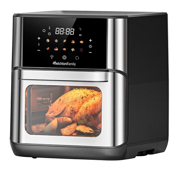 MELCHIONI FRIGGITRICE AD ARIA FLORA 12LT 1800W DISPLAY COLORI NERO