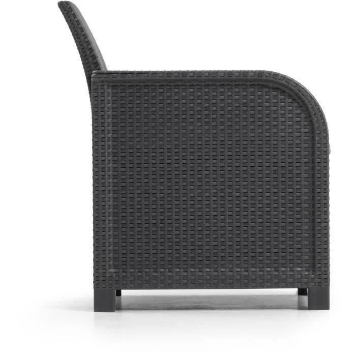 ALLIBERT by KETER - SanRemo armchair - woven rattan imitation - graphite grey