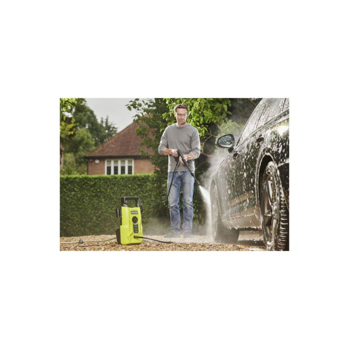 Ryobi RY100PWA 1400 W High Pressure Cleaner - 100 bar - 360 L - Flexible 5 M PVC - Lance Vario