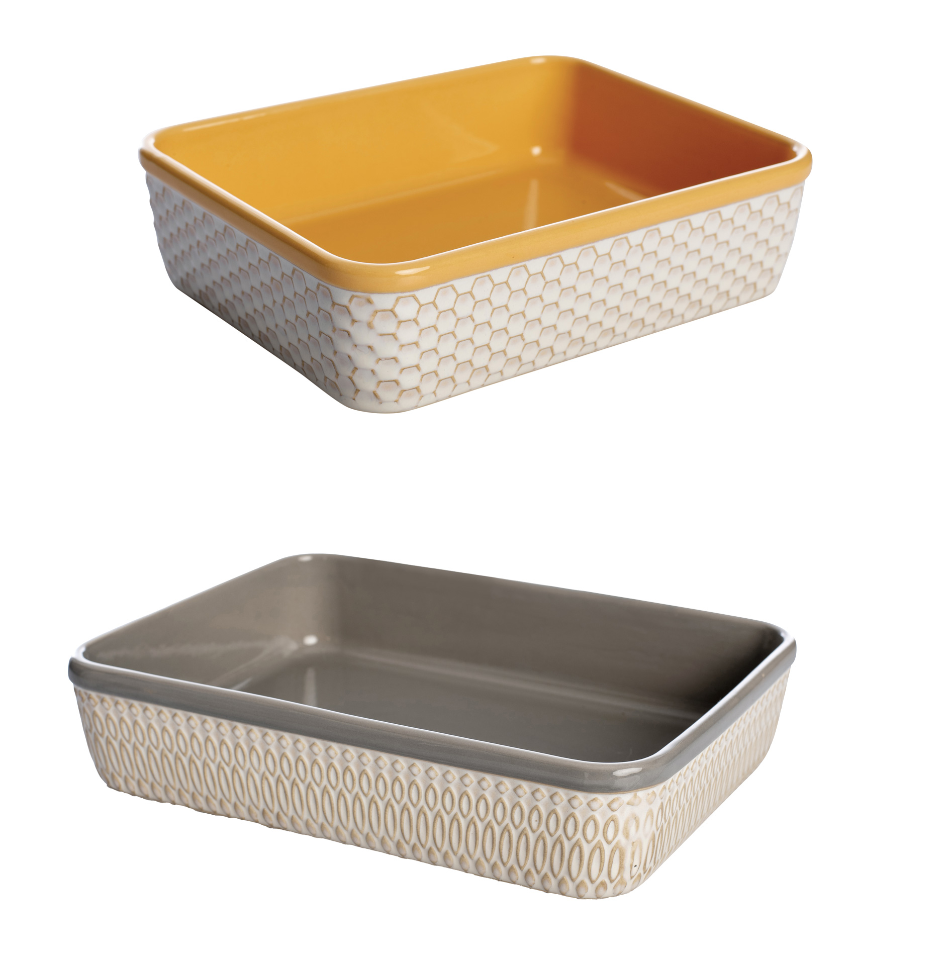 Set of 2 baking dishes. Temp. Max 220°C 22 x 17/29 x 21 cm - Caracas