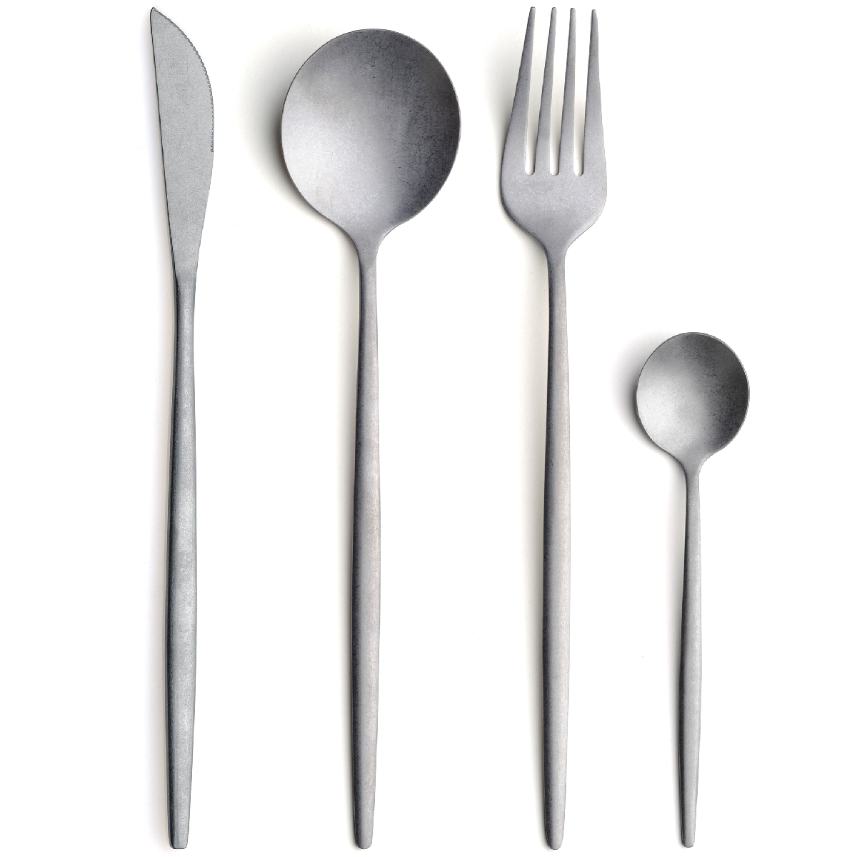24-piece cutlery set (6 knives, 6 forks, 6 spoons, 6 spoons) in PVD steel - Gourmet