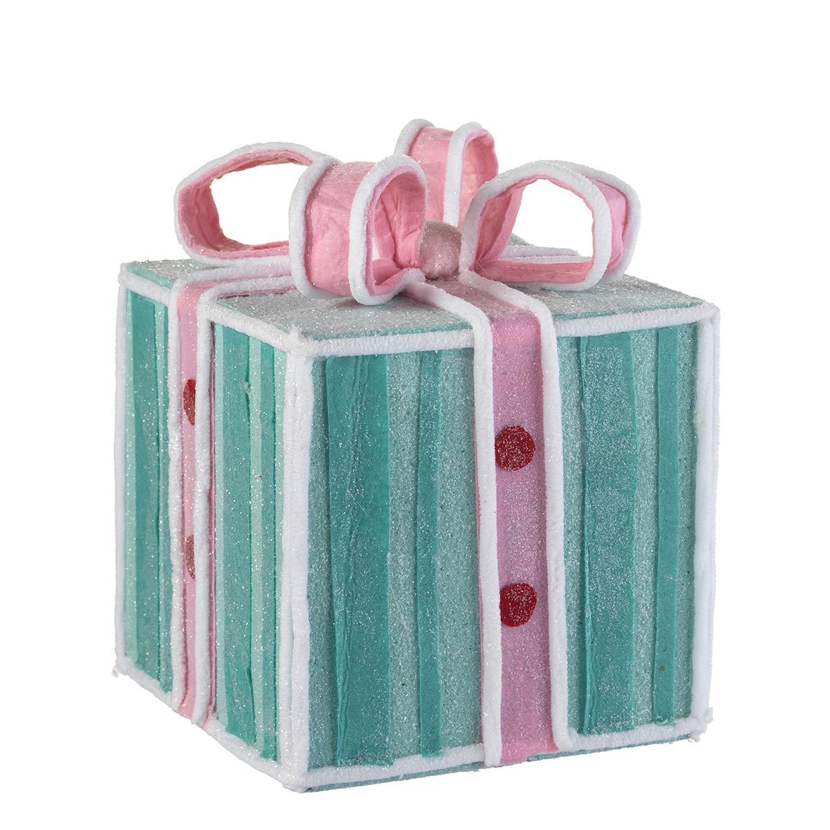 Polyresin gift box 21 x 22 x h 28 cm - Decor
