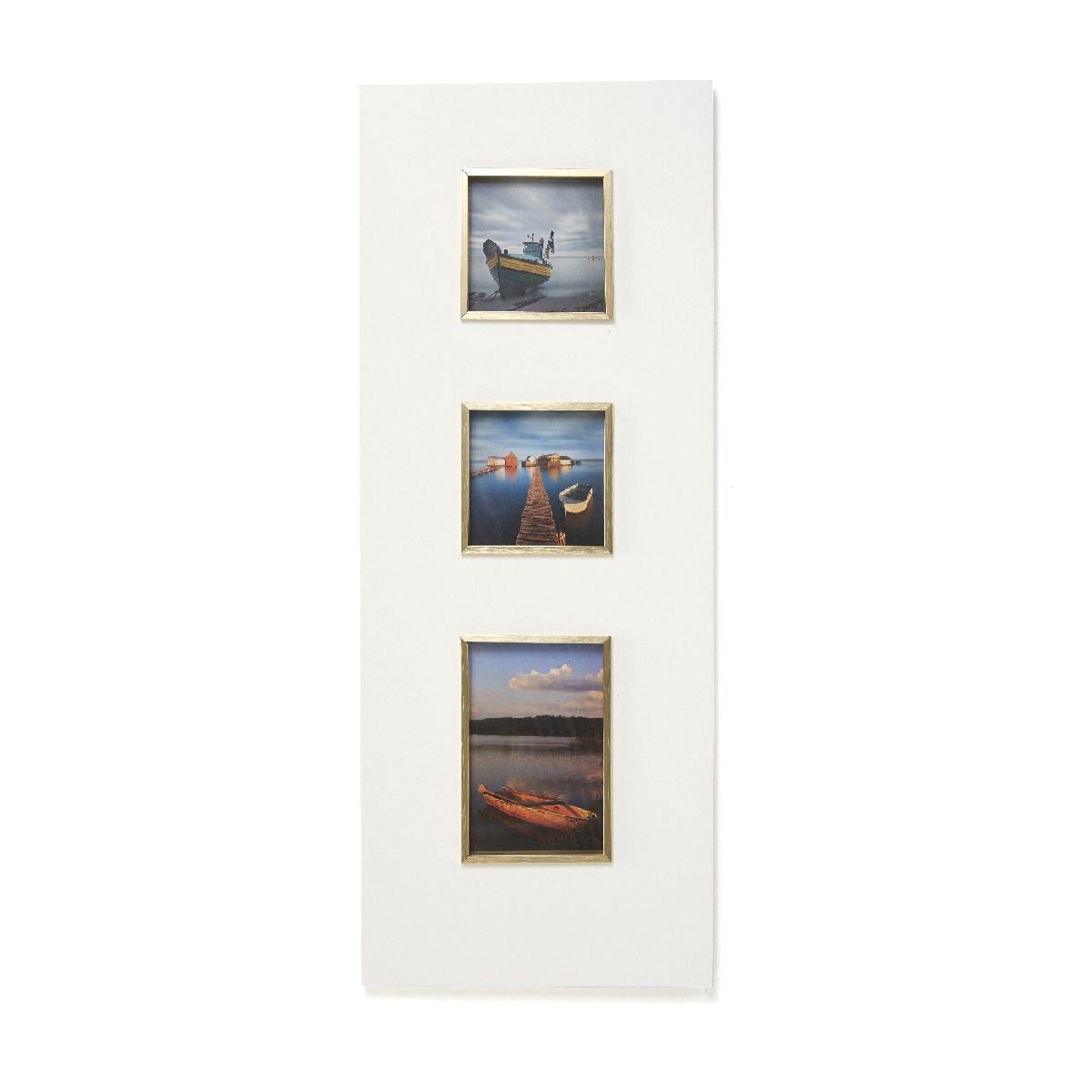 Porta foto in legno con bordo in metallo - 2 x 10*10 / 1 x 15*10 - Cornici