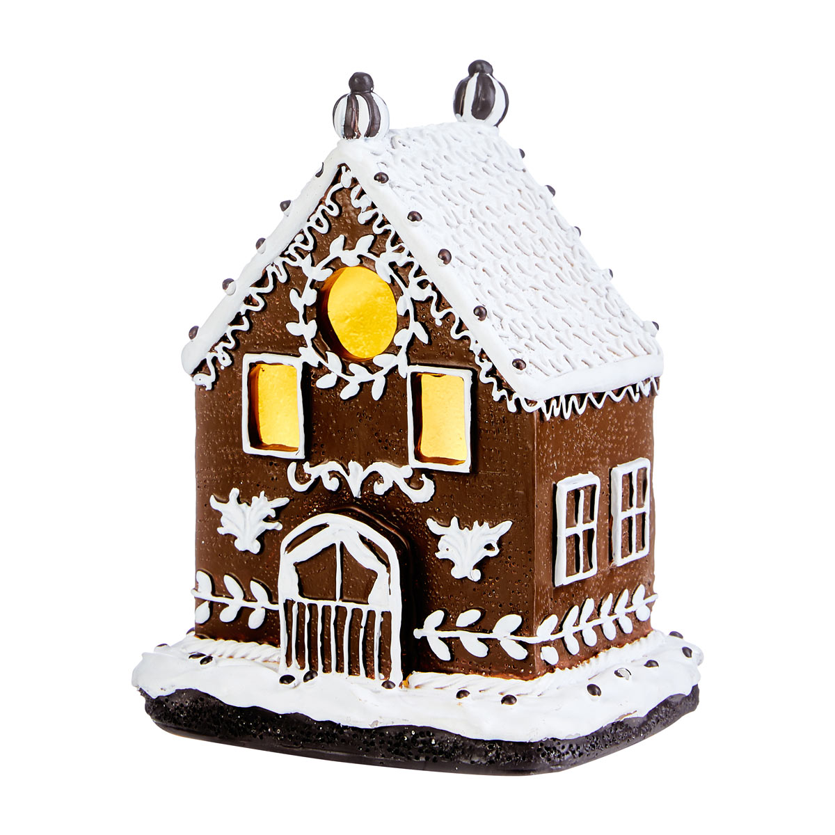 Polyresin gingerbread house with LED.11.6 x 9.4 x h 14.5 cm - Zenzy