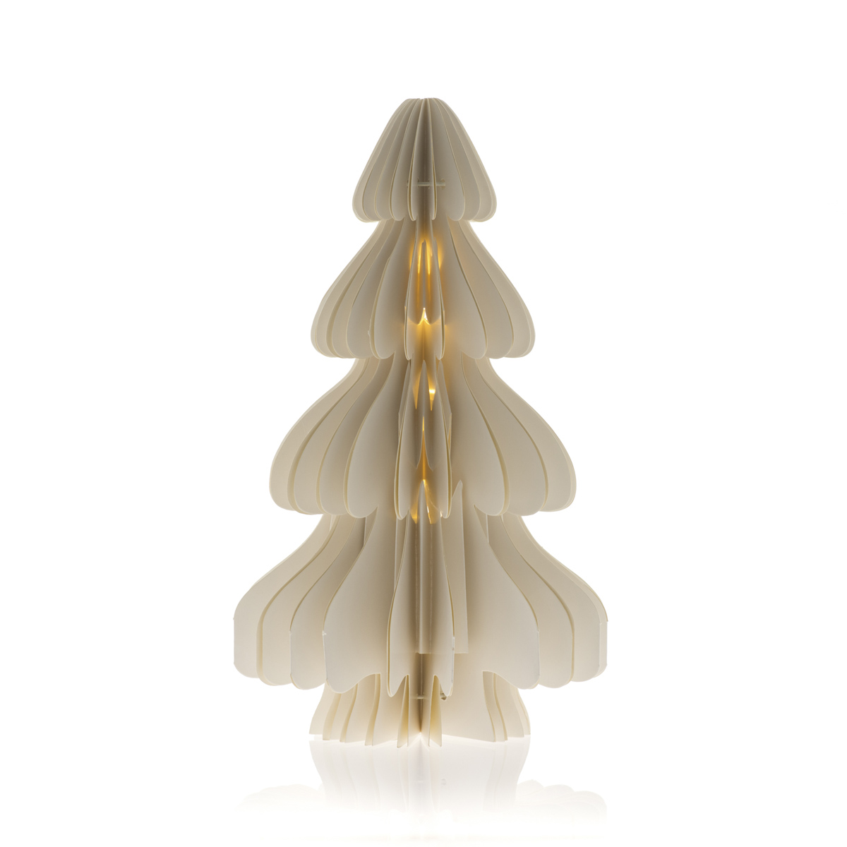 Paper decoration Christmas tree with 3D star <br>with LED • Ø 31 x h 36 cm - Decor