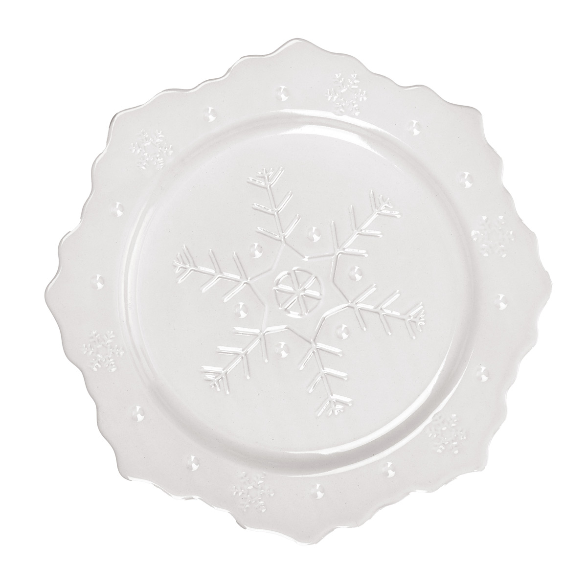 Set of 2 ceramic dessert plates with relief decoration Ø 18 cm - Frozen