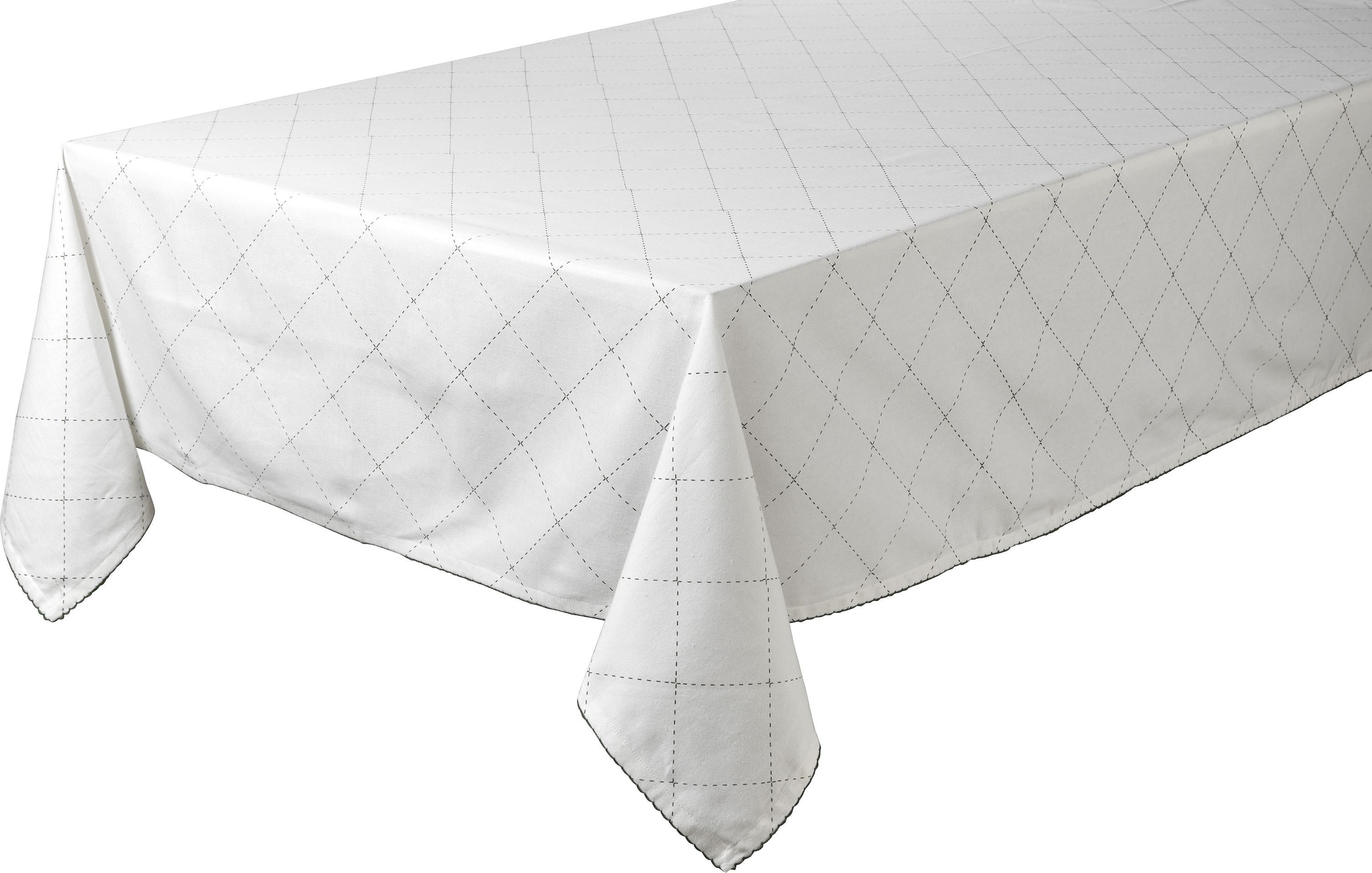 100% cotton tablecloth with embroidered border • 140 x 240 cm - Candy Canes