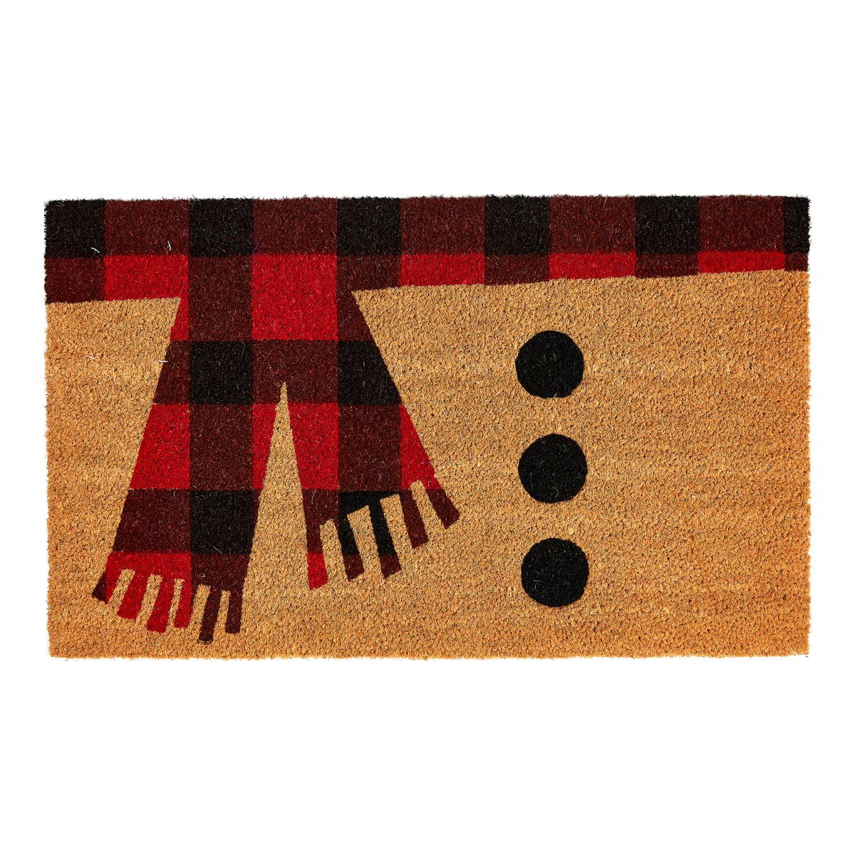 Coconut fiber doormat with scarf design and buttons • 45 x 75 cm - Welcoco