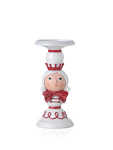 Polyresin candle holder. Mrs Nutcracker 10 x 10 x 20.5 cm - Gingerbread