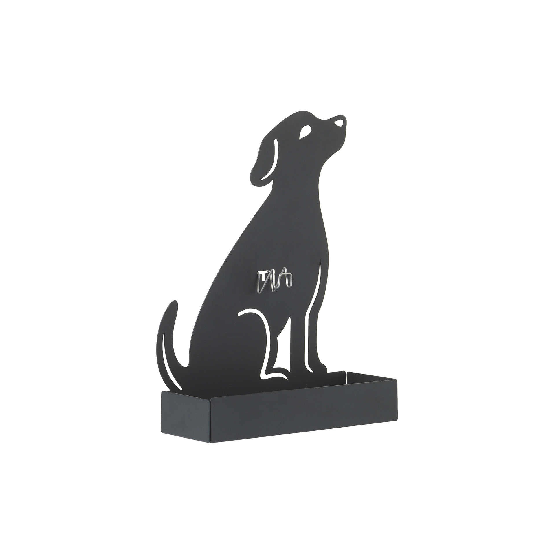 Laser cut metal pocket with clip. Table table 14.5 x 5 x h 19 cm - Oasi