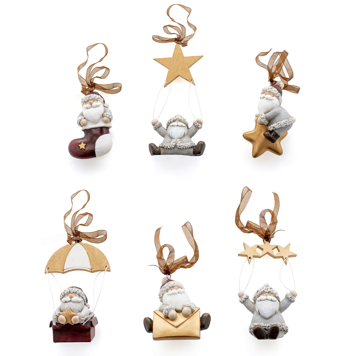 Santa Claus polyresin decorations/placeholder 6 x h 10 cm - Courmayeur
