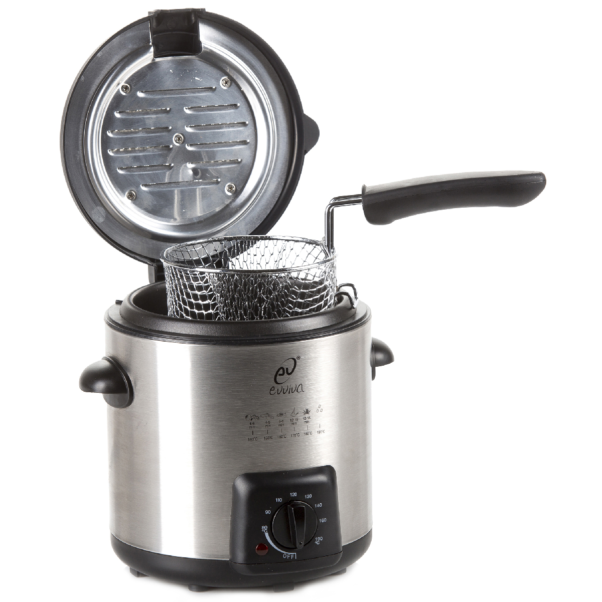 840 W steel fryer h 20.5 cm - 900 ml - Hurray