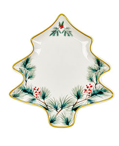 Porcelain tree serving plate 23.5 x 21.5 cm - Holly