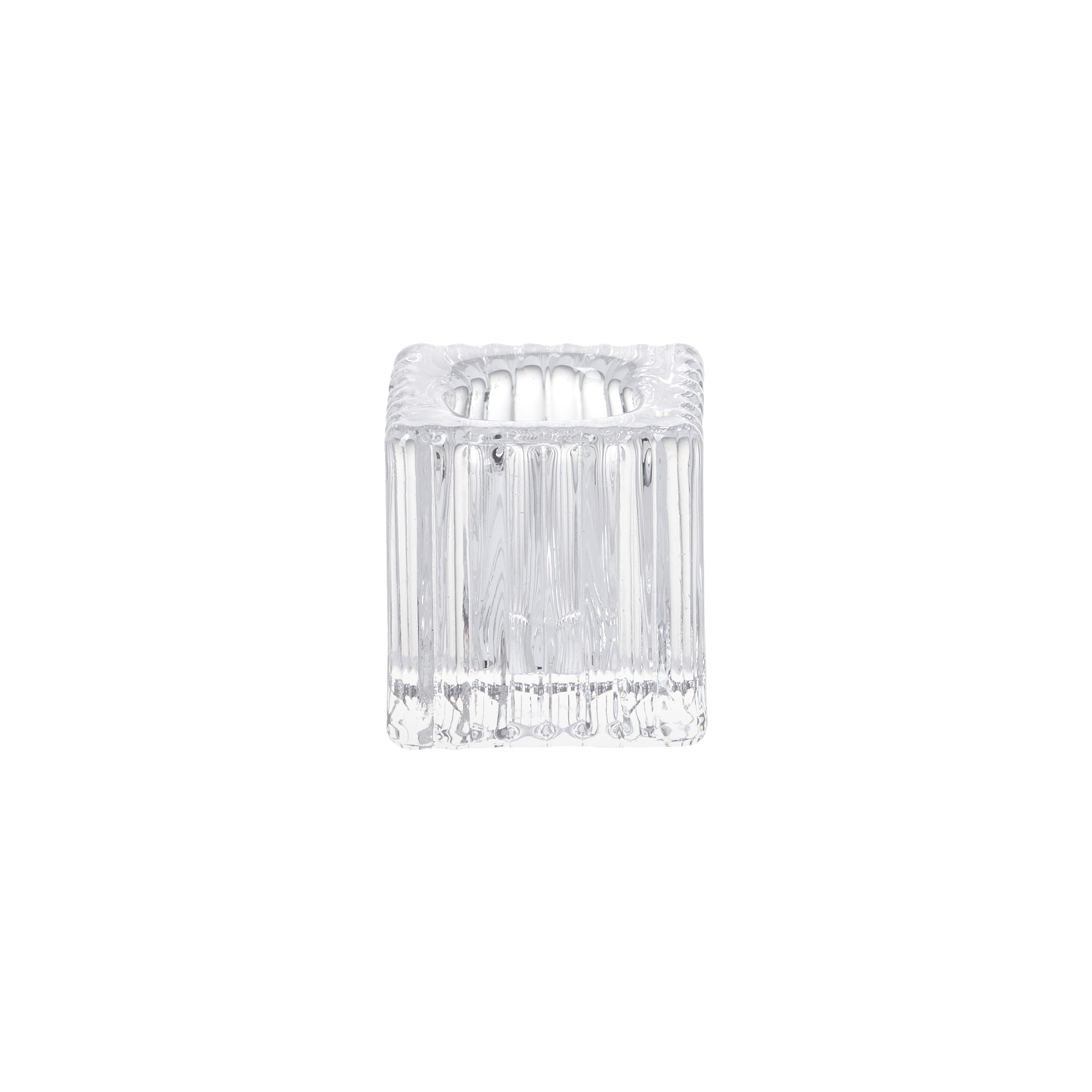 Set 6 candelabri in glass rigato trasparente 4 x 4 x h 4 cm - Floreal