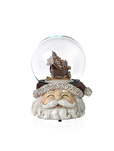 Carillon/snowball spring loaded in polyresin <br>11 x 10.5 x h 14 cm - Music box