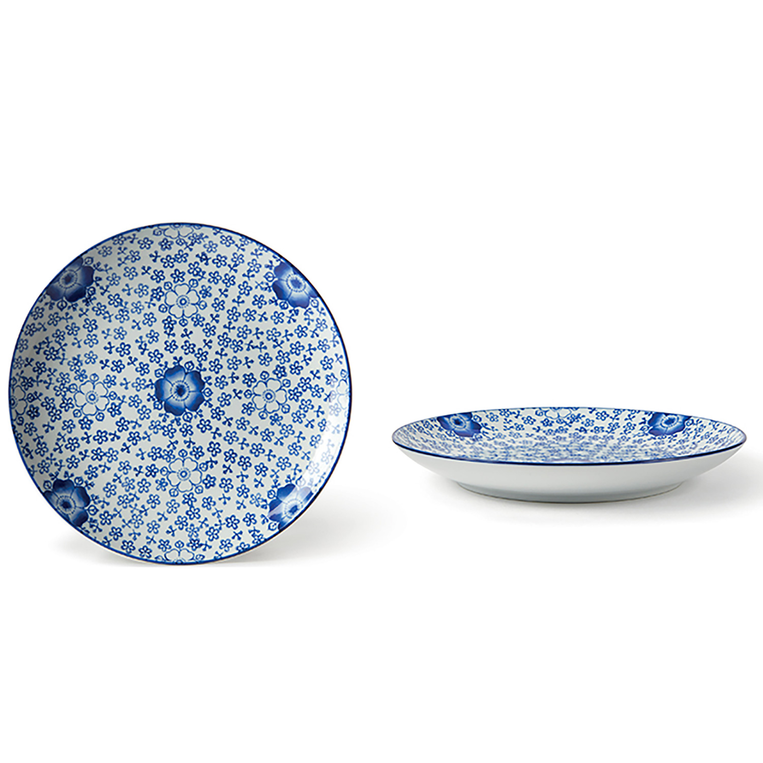 Flat plate - pack of 4 pieces Ø 25 x h 3 cm - Indigo