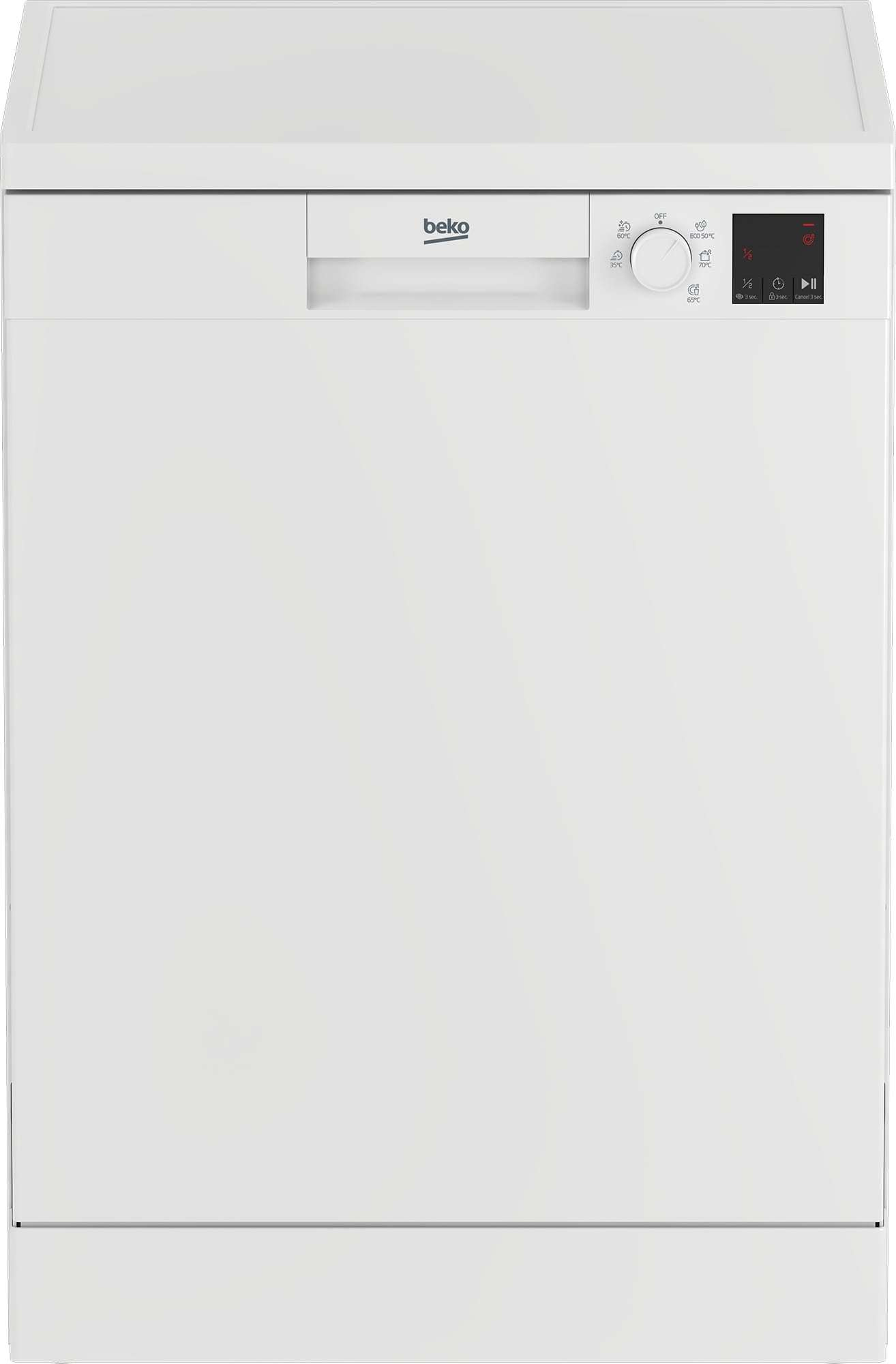 Beko 13 COVERED FREESTANDING DISHWASHER WITH WHITE DISPLAY DVN05320W