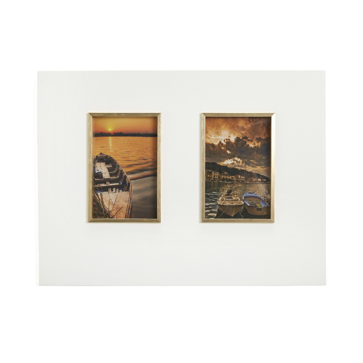 Wooden photo frame with metal border - Frames