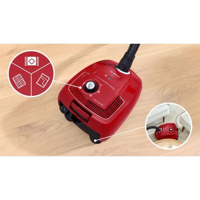 Bosch GL38 - vacuum cleaner with bag - 600 W - 79 dB - (H) EPA - 10m - 4 L Bag - Variable power