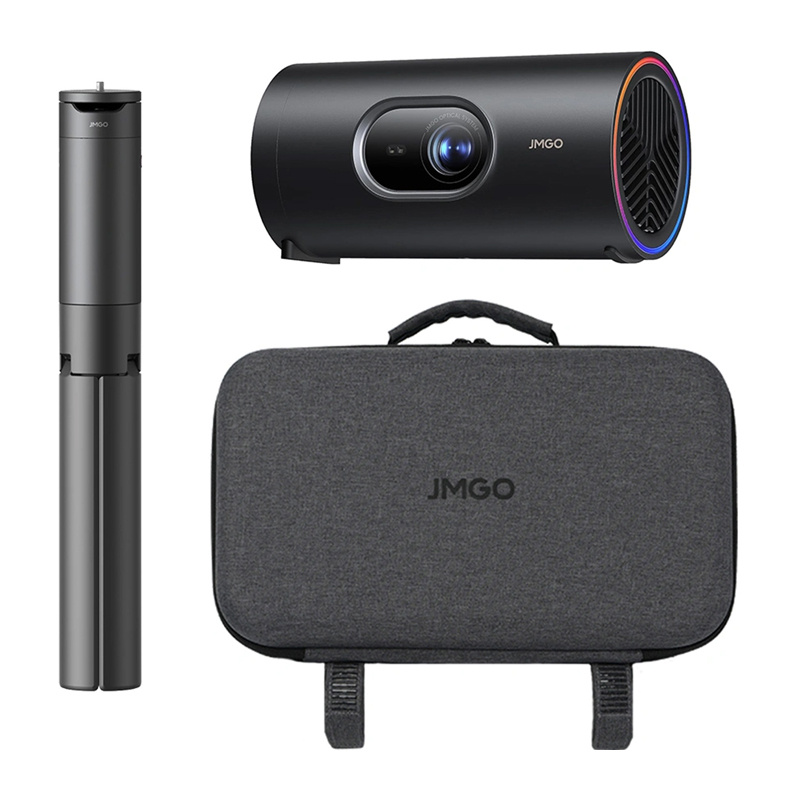 JMGO PicoPlay+ projector with tripod