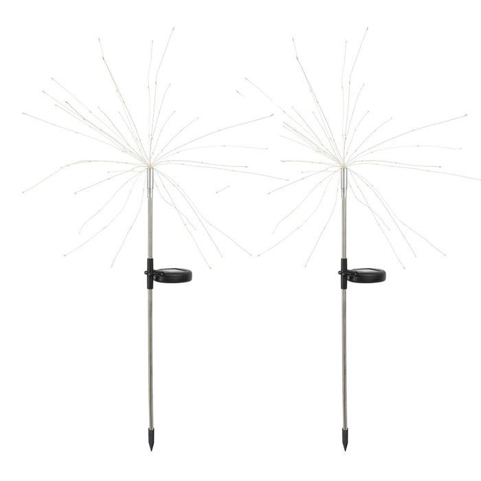 Set di 2 luci solari - LUMISKY - FIREWORKS SPIKE - Effetto fuochi d'artificio a LED - H97 cm - Illuminazione decorativa per esterni