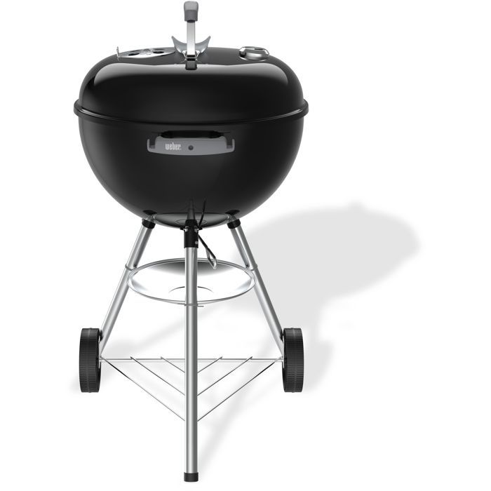 Barbecue a carbone Weber Original Kettle - Diametro 47 cm - Termometro integrato - Acciaio smaltato - Presa d'aria - 6 coperti - Nero