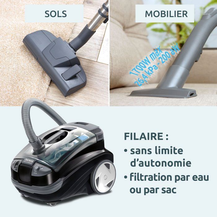 Aspirapolvere smacchiatore 2 in 1 - THOMAS Aquatic Onyx - 1700W max - 83 dB(A)