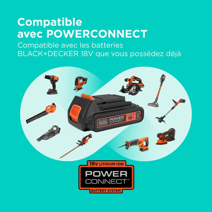 BLACK & DECKER POWERCOMMAND 18V LITHIUM Cordless 30cm - 4Ah cord cutter - 1 battery - 1 reel of 10m 1.6mm wire - 1 charger