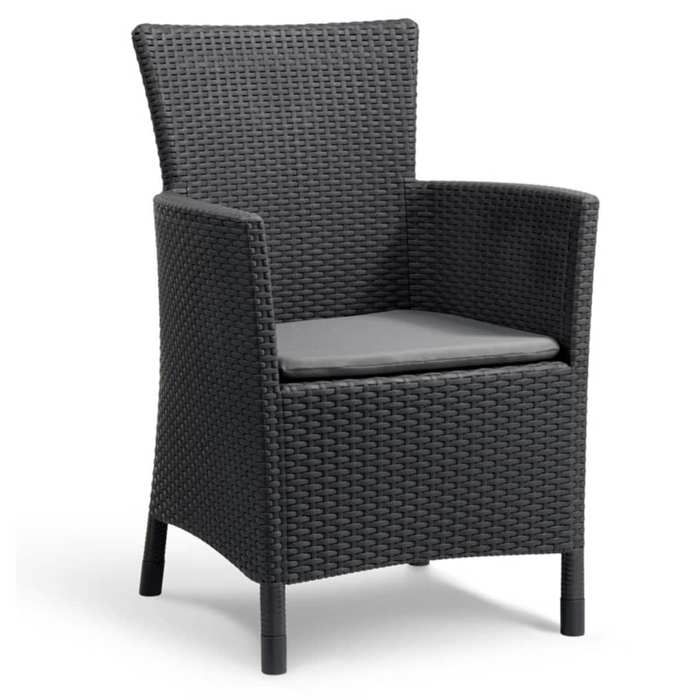 IOWA Poltrona da giardino in simil rattan grigio