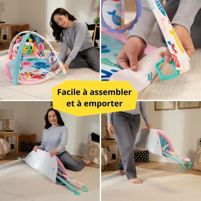 Tappetino da gioco 4 in 1 per bambine BABY EINSTEIN - Kickin' Tunes - Pianoforte giocattolo, giocattoli ad arco sensoriale, multilingue