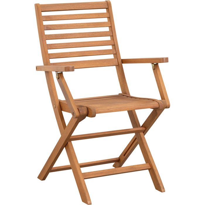 Set of 2 FSC eucalyptus folding garden chairs - 57.5x56x90cm