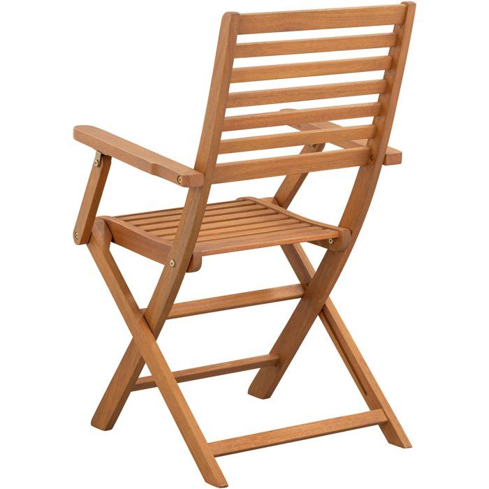 Set of 2 FSC eucalyptus folding garden chairs - 57.5x56x90cm