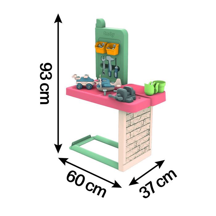 Smoby Life - Laboratorio fai da te adattato alle case Smoby - Prodotto in Francia - Materiali riciclati - 39 accessori - Et� 2+