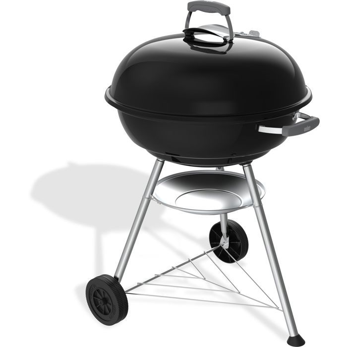 Barbecue a carbone Weber Compact Kettle - �57 cm - Acciaio smaltato - Presa d'aria - 9 coperti - Nero
